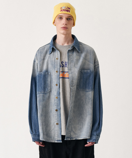 GOLDEN SNSHINE(ゴールデン サンシャイン)の「Vintage brushed denim over shirts_Blue(シャツ/ブラウス・メンズ・その他・LARGE/MEDIUM)」の1枚目の写真