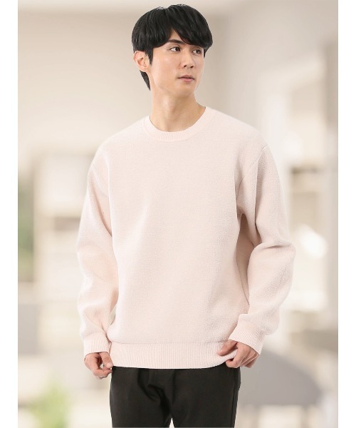 m.f.editorial(エムエフエディトリアル)の「【ハンドウォッシャブル ストレッチ】m.f.エディトリアル メンズ シェニールヤーン クルー ニット(ニット/セーター・メンズ・ライトグレー/ネイビー/ブラック/アイボリー・X-LARGE/MEDIUM/LARGE)」の2枚目の写真