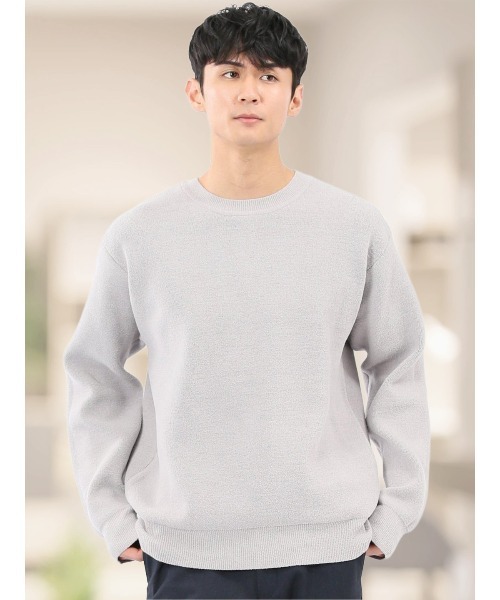 m.f.editorial(エムエフエディトリアル)の「【ハンドウォッシャブル ストレッチ】m.f.エディトリアル メンズ シェニールヤーン クルー ニット(ニット/セーター・メンズ・ライトグレー/ネイビー/ブラック/アイボリー・X-LARGE/MEDIUM/LARGE)」の1枚目の写真