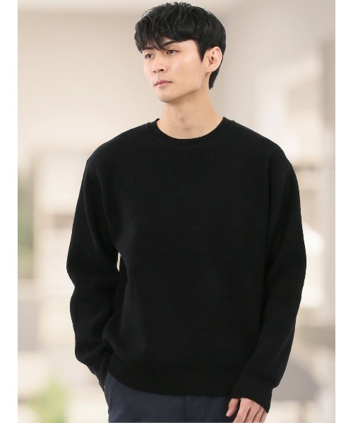 m.f.editorial(エムエフエディトリアル)の「【ハンドウォッシャブル ストレッチ】m.f.エディトリアル メンズ シェニールヤーン クルー ニット(ニット/セーター・メンズ・ライトグレー/ネイビー/ブラック/アイボリー・X-LARGE/MEDIUM/LARGE)」の3枚目の写真