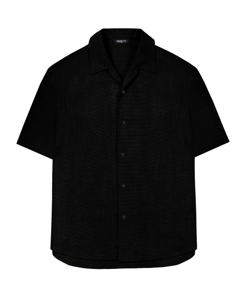DRAW FIT（ドローフィット）の「ドウェルオープンカラー ワッフルシャツ [ブラック]（シャツ/ブラウス・メンズ・その他・MEDIUM/LARGE/X-LARGE）」の4枚目の写真
