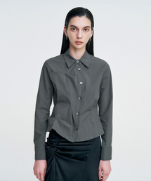 DOZI - Pinched Unbalance shirt _ GREY
