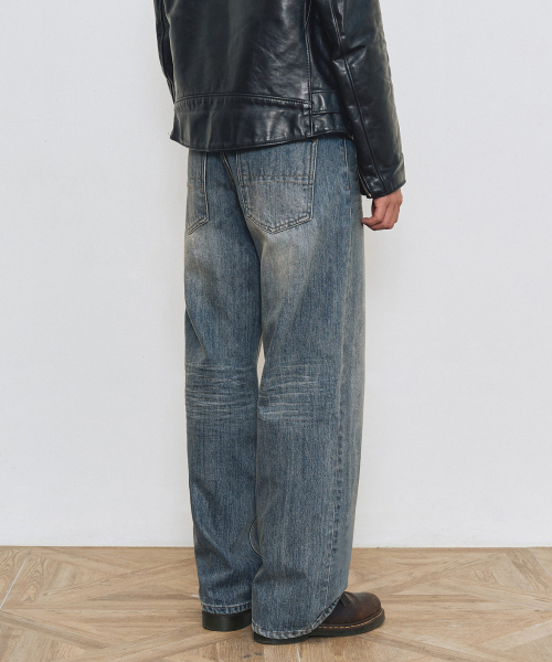 DECET（デケト）の「[KAIHARA JAPAN DENIM]Mid Rise Wide Jeans DCPT063Blue（デニムパンツ・メンズ・その他・30/32/34/26/28）」の3枚目の写真
