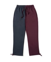 22 HALF COLOR HEAVY SWEAT JOGGER PANTS NAVY BURGUNDY