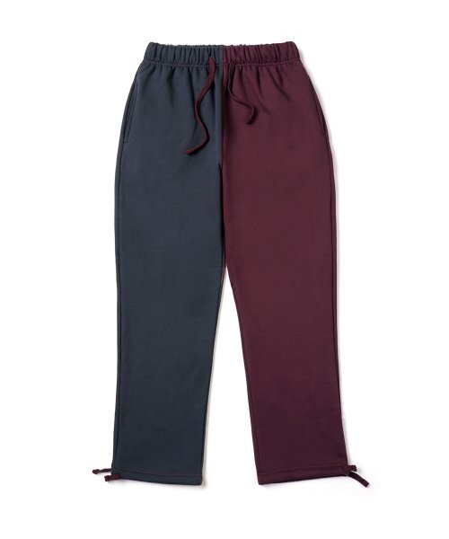 STIGMA(スティグマ)の「22 HALF COLOR HEAVY SWEAT JOGGER PANTS NAVY BURGUNDY(スウェットパンツ・メンズ・その他・LARGE/MEDIUM/X-LARGE)」の1枚目の写真