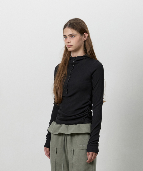 THREE TO EIGHTY（スリートゥエイティー）の「[2nd REORDER] SNAPPY WAVE HOODIE BLACK（パーカー・レディース・その他・FREE）」の5枚目の写真