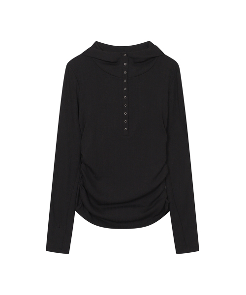 THREE TO EIGHTY（スリートゥエイティー）の「[2nd REORDER] SNAPPY WAVE HOODIE BLACK（パーカー・レディース・その他・FREE）」の4枚目の写真