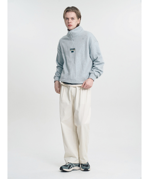 CLEVER FIELD(クレバーフィールド)の「ハーフジップ GRAND スウェットシャツ_グレー(スウェット・メンズ・ライトグレー・LARGE/X-LARGE)」の3枚目の写真