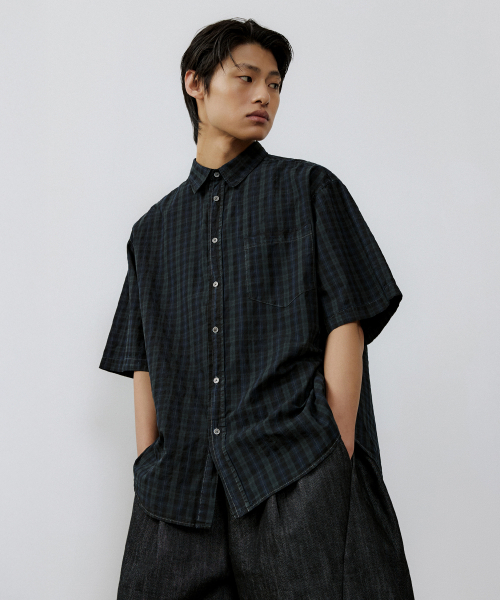 ENDOOR（エンドア）の「Vintage check 1/2 shirt (vtg green)（シャツ/ブラウス・メンズ・ダークグリーン・1/2）」の7枚目の写真