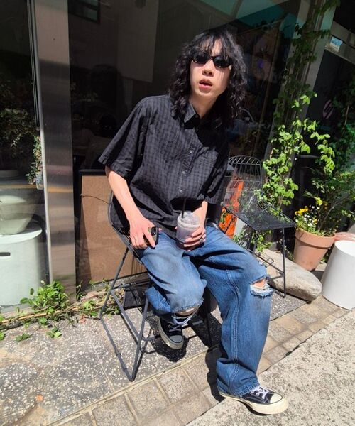 ENDOOR（エンドア）の「Vintage check 1/2 shirt (vtg green)（シャツ/ブラウス・メンズ・ダークグリーン・1/2）」の9枚目の写真