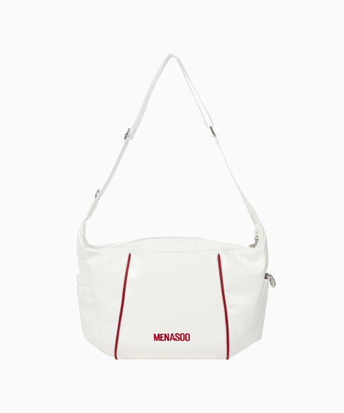MENASOO(ミナス)の「MNS Track line Cross Bag_White Leather(メッセンジャーバッグ・レディース・ホワイト・F)」の10枚目の写真
