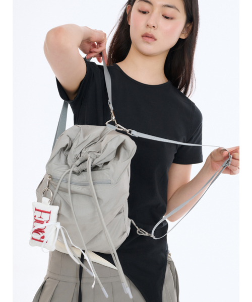 Salad bowls（サラダボール）の「502 LIP LIGHT STRING BACKPACK [GRAY]（バックパック/リュック・レディース・ライトグレー・FREE）」の10枚目の写真