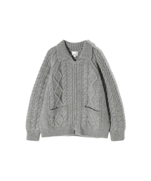HORLISUN（ホーリーサン）の「Aran Zip Up Knit Cardigan Melange Gray（ニット/セーター）」