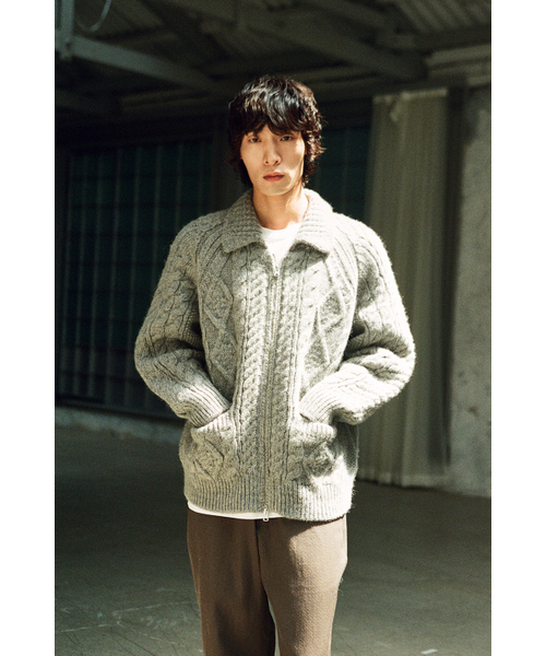 HORLISUN(ホーリーサン)の「Aran Zip Up Knit Cardigan Melange Gray(ニット/セーター・メンズ・その他・MEDIUM/LARGE)」の12枚目の写真