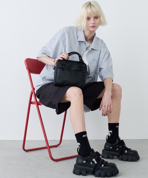 AIVER（アイバー）の「AIVER　ドットメッシュナイトカモS/Sシャツ（シャツ/ブラウス・メンズ・ブラック/オフホワイト・LARGE/MEDIUM/SMALL）」の5枚目の写真