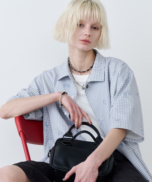 AIVER（アイバー）の「AIVER　ドットメッシュナイトカモS/Sシャツ（シャツ/ブラウス・メンズ・ブラック/オフホワイト・LARGE/MEDIUM/SMALL）」の4枚目の写真