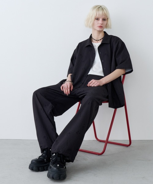 AIVER（アイバー）の「AIVER　ドットメッシュナイトカモS/Sシャツ（シャツ/ブラウス・メンズ・ブラック/オフホワイト・LARGE/MEDIUM/SMALL）」の10枚目の写真