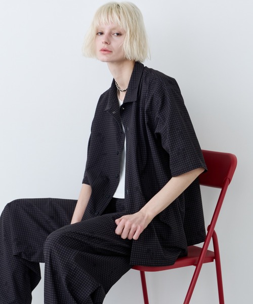 AIVER（アイバー）の「AIVER　ドットメッシュナイトカモS/Sシャツ（シャツ/ブラウス・メンズ・ブラック/オフホワイト・LARGE/MEDIUM/SMALL）」の8枚目の写真