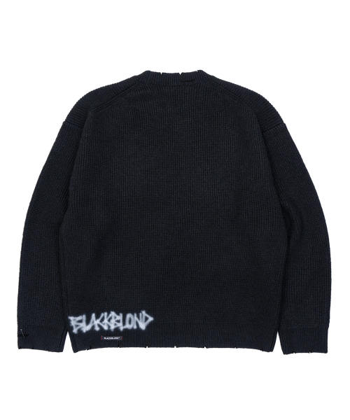 BLACK BLOND(ブラック ブロンド)の「ビビディ ハンドステッチロゴリブトスウェター (ブラック)(ニット/セーター・レディース・その他・MEDIUM/LARGE)」の2枚目の写真