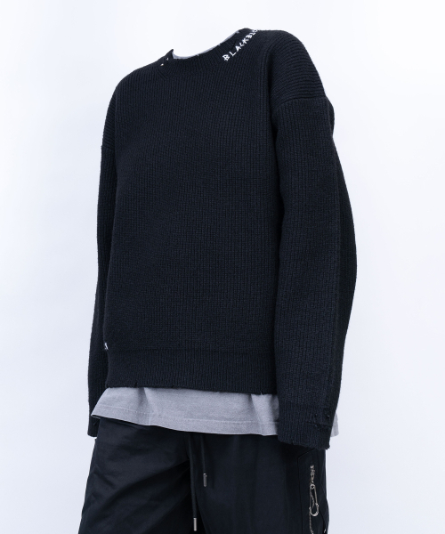 BLACK BLOND(ブラック ブロンド)の「ビビディ ハンドステッチロゴリブトスウェター (ブラック)(ニット/セーター・レディース・その他・MEDIUM/LARGE)」の5枚目の写真