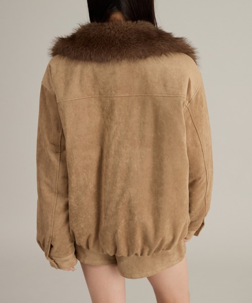 apres jour mignon(アプレジュールミニョン)の「【セット着用可能】スタッズ&フェイクファー付きブルゾン(テーラードジャケット・レディース・ベージュ/ブラウン系その他・LARGE/フリー)」の13枚目の写真