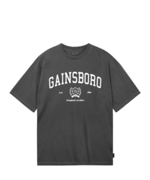 [クールコットン] ピグメントアーチレタリングTシャツ_ダークグレー