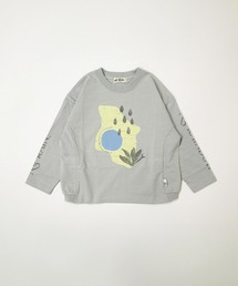 MAKE YOUR DAY | 抽象レイン柄変形長袖Tシャツ■80~140cm(Tシャツ/カットソー)