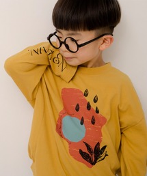 MAKE YOUR DAY | 抽象レイン柄変形長袖Tシャツ■80～140cm(Tシャツ/カットソー)