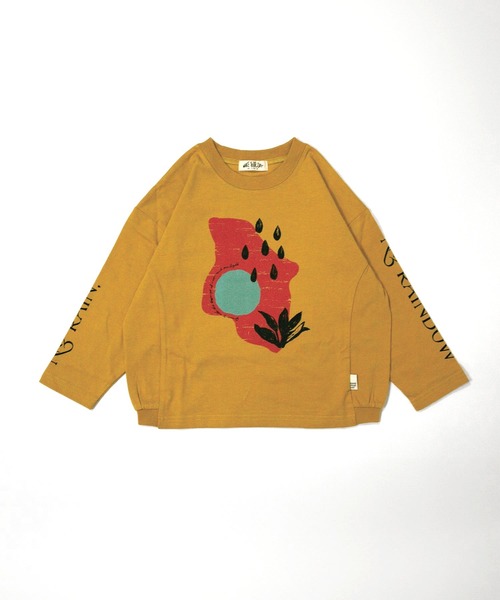 MAKE YOUR DAY（メイクユアデイ）の「抽象レイン柄変形長袖Tシャツ■80～140cm（Tシャツ/カットソー・キッズ・イエロー/グレー・80/90/100/110/120/130/140）」の4枚目の写真
