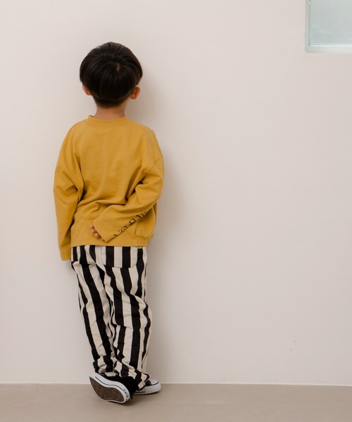 MAKE YOUR DAY（メイクユアデイ）の「抽象レイン柄変形長袖Tシャツ■80～140cm（Tシャツ/カットソー・キッズ・イエロー/グレー・80/90/100/110/120/130/140）」の9枚目の写真