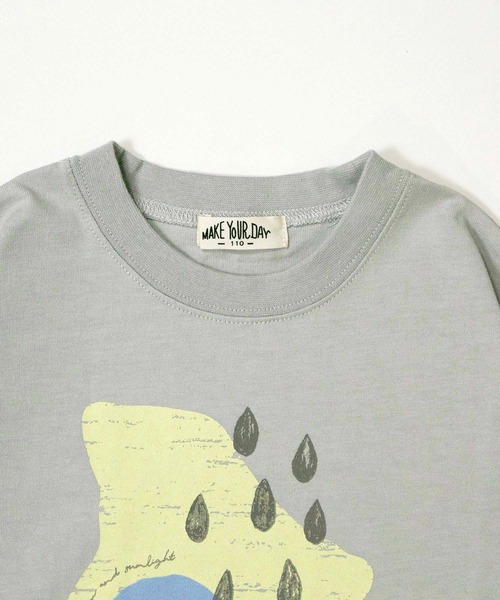 MAKE YOUR DAY（メイクユアデイ）の「抽象レイン柄変形長袖Tシャツ■80～140cm（Tシャツ/カットソー・キッズ・イエロー/グレー・80/90/100/110/120/130/140）」の10枚目の写真