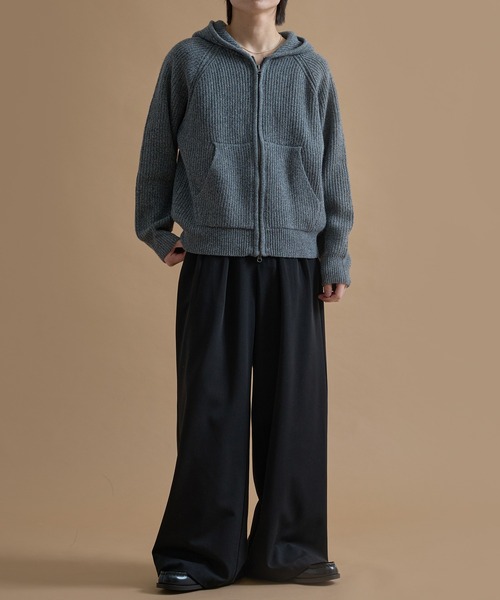 epnok（エプノック）の「メランジルーズニットジップフーディ（パーカー・メンズ・グレー/チャコールグレー/ダークブラウン/テラコッタ・SMALL/MEDIUM/LARGE）」の22枚目の写真