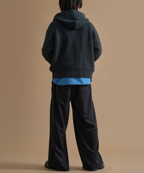 epnok（エプノック）の「メランジルーズニットジップフーディ（パーカー・メンズ・グレー/チャコールグレー/ダークブラウン/テラコッタ・SMALL/MEDIUM/LARGE）」の11枚目の写真