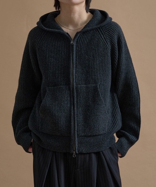 epnok（エプノック）の「メランジルーズニットジップフーディ（パーカー・メンズ・グレー/チャコールグレー/ダークブラウン/テラコッタ・SMALL/MEDIUM/LARGE）」の14枚目の写真