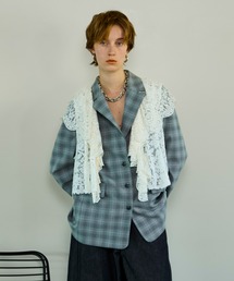 MAISON SPECIAL(���]���X�y�V����)��Lace Vest Single Jacket/���[�X�x�X�g�V���O���W���P�b�g(�e�[���[�h�W���P�b�g)