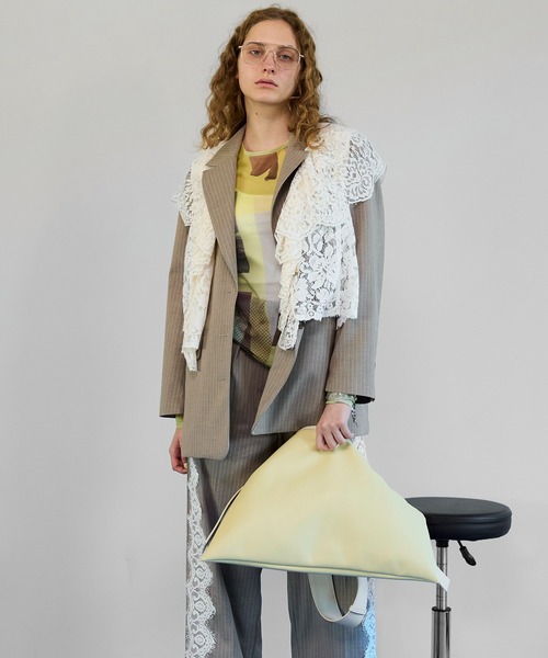 MAISON SPECIAL（メゾンスペシャル）の「Lace Vest Single Jacket/レースベストシングルジャケット（テーラードジャケット・レディース・ブラック/グレー/ベージュ・FREE）」の10枚目の写真