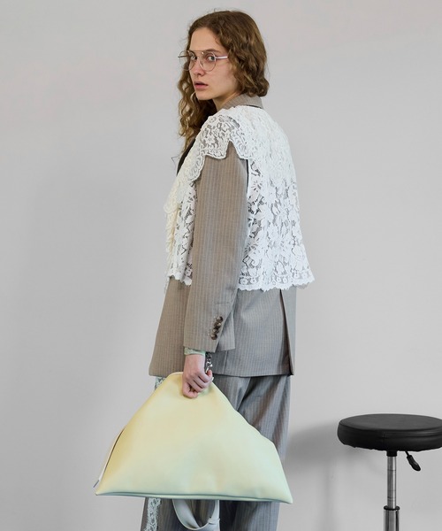 MAISON SPECIAL（メゾンスペシャル）の「Lace Vest Single Jacket/レースベストシングルジャケット（テーラードジャケット・レディース・ブラック/グレー/ベージュ・FREE）」の13枚目の写真