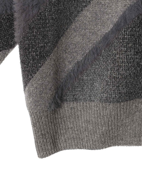 TOGA PULLA（トーガ　プルラ）の「TOGA PULLA Regimental knit cardigan TZ252-XO966（カーディガン/ボレロ・レディース・ブラック/グレー・MEDIUM）」の6枚目の写真