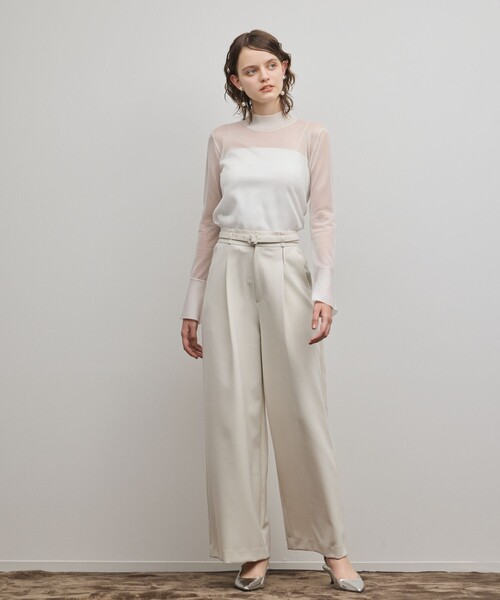 GRACE CONTINENTAL（グレースコンチネンタル）の「ダブルクロスワイドパンツ（その他パンツ・レディース・ブラック/キナリ・38/36）」の13枚目の写真