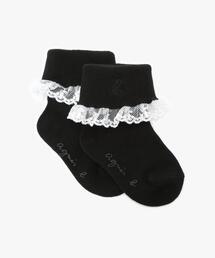 agnes b.（アニエスベー）の「ベビー ”b.”ロゴ刺繍 フリル レース ソックス（ソックス/靴下）」