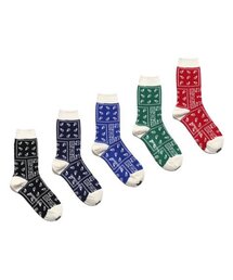 YARNWORKS（ヤーンワークス）の「WORK21 Paisley bandana pattern jacquard socks color pack - 5 colors（ソックス/靴下）」