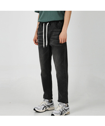 ウエストバンディングスパン日付デニムパンツ