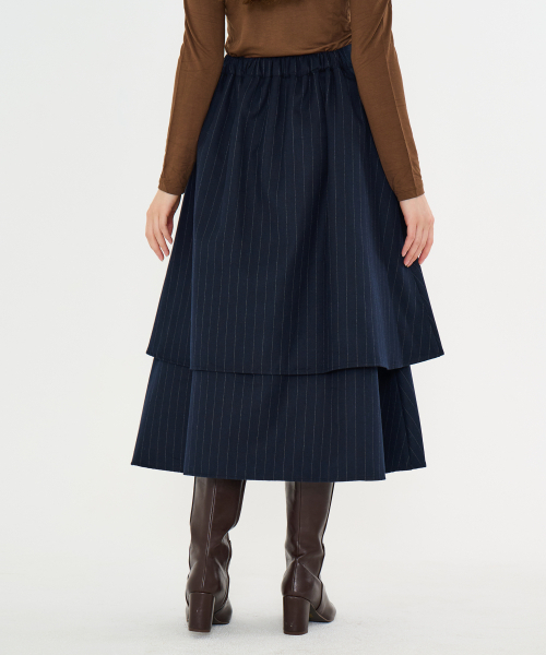 METAPHER(メタファ)の「MET Wool Tiered Long Skirt Stripe(スカート・レディース・その他・FREE)」の6枚目の写真