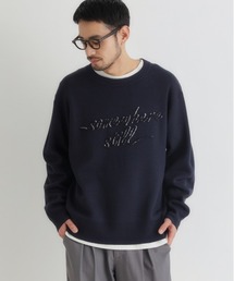 BACK NUMBER（バックナンバー）の「【BACK NUMBER】アクリルロゴクルーネックセーター (遊び心/リラックス/洗練/耐久性)（ニット/セーター）」