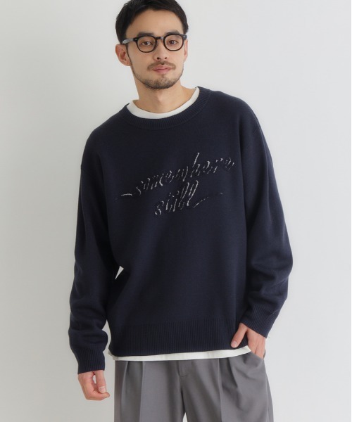 BACK NUMBER（バックナンバー）の「BACK NUMBER(バックナンバー)【メンズ】アクリルロゴクルーネックセーター（ニット/セーター・メンズ・ブラック/ネイビー/ライトグレー・M/XL/L）」の16枚目の写真
