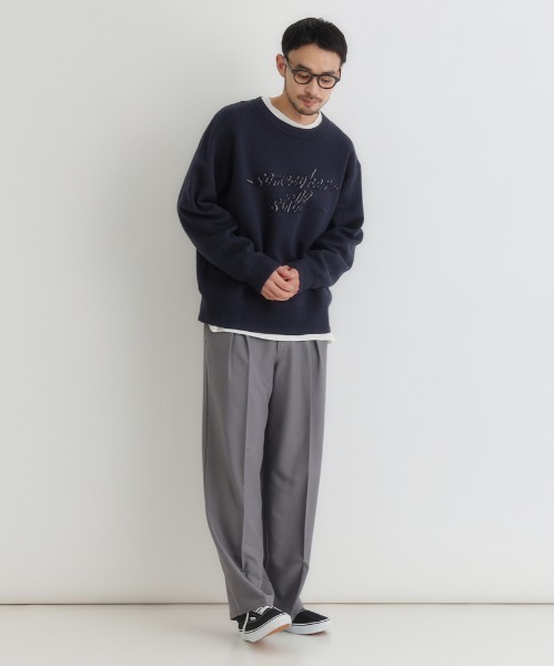 BACK NUMBER（バックナンバー）の「BACK NUMBER(バックナンバー)【メンズ】アクリルロゴクルーネックセーター（ニット/セーター・メンズ・ブラック/ネイビー/ライトグレー・M/XL/L）」の18枚目の写真
