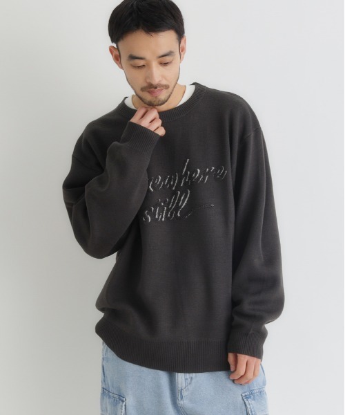 BACK NUMBER（バックナンバー）の「BACK NUMBER(バックナンバー)【メンズ】アクリルロゴクルーネックセーター（ニット/セーター・メンズ・ブラック/ネイビー/ライトグレー・M/XL/L）」の19枚目の写真