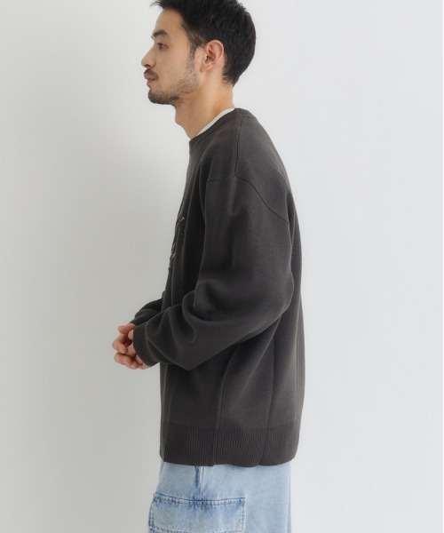 BACK NUMBER（バックナンバー）の「BACK NUMBER(バックナンバー)【メンズ】アクリルロゴクルーネックセーター（ニット/セーター・メンズ・ブラック/ネイビー/ライトグレー・M/XL/L）」の20枚目の写真