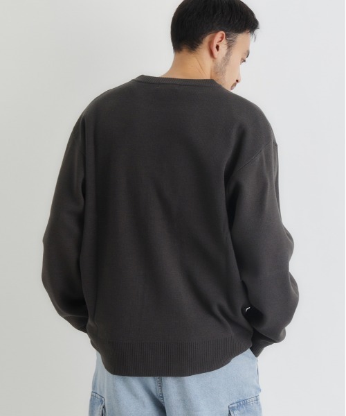 BACK NUMBER（バックナンバー）の「BACK NUMBER(バックナンバー)【メンズ】アクリルロゴクルーネックセーター（ニット/セーター・メンズ・ブラック/ネイビー/ライトグレー・M/XL/L）」の10枚目の写真