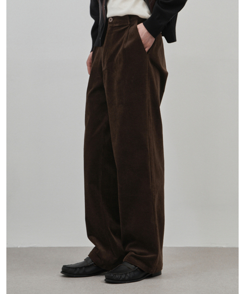WORK ON BODY OFF（ワークオンボディオフ）の「ベロセミワイドワンタッチコットンコーデュロイパンツ【ブラウン】（その他パンツ・メンズ・ブラウン・LARGE/X-LARGE/MEDIUM）」の5枚目の写真